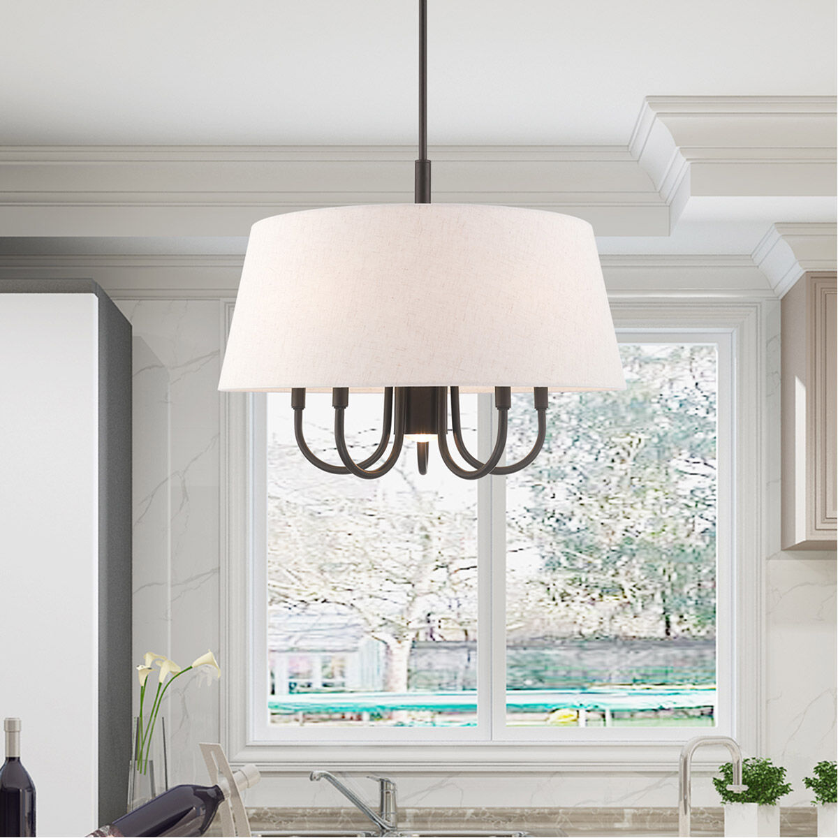 Belclaire 6 Light 24 inch English Bronze Pendant Chandelier Ceiling Light