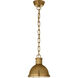 Thomas O'Brien Hicks 1 Light 8.75 inch Hand-Rubbed Antique Brass Pendant Ceiling Light, Small