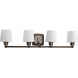Glance 4 Light 30.38 inch Antique Bronze Bath Vanity Wall Light, Design Series