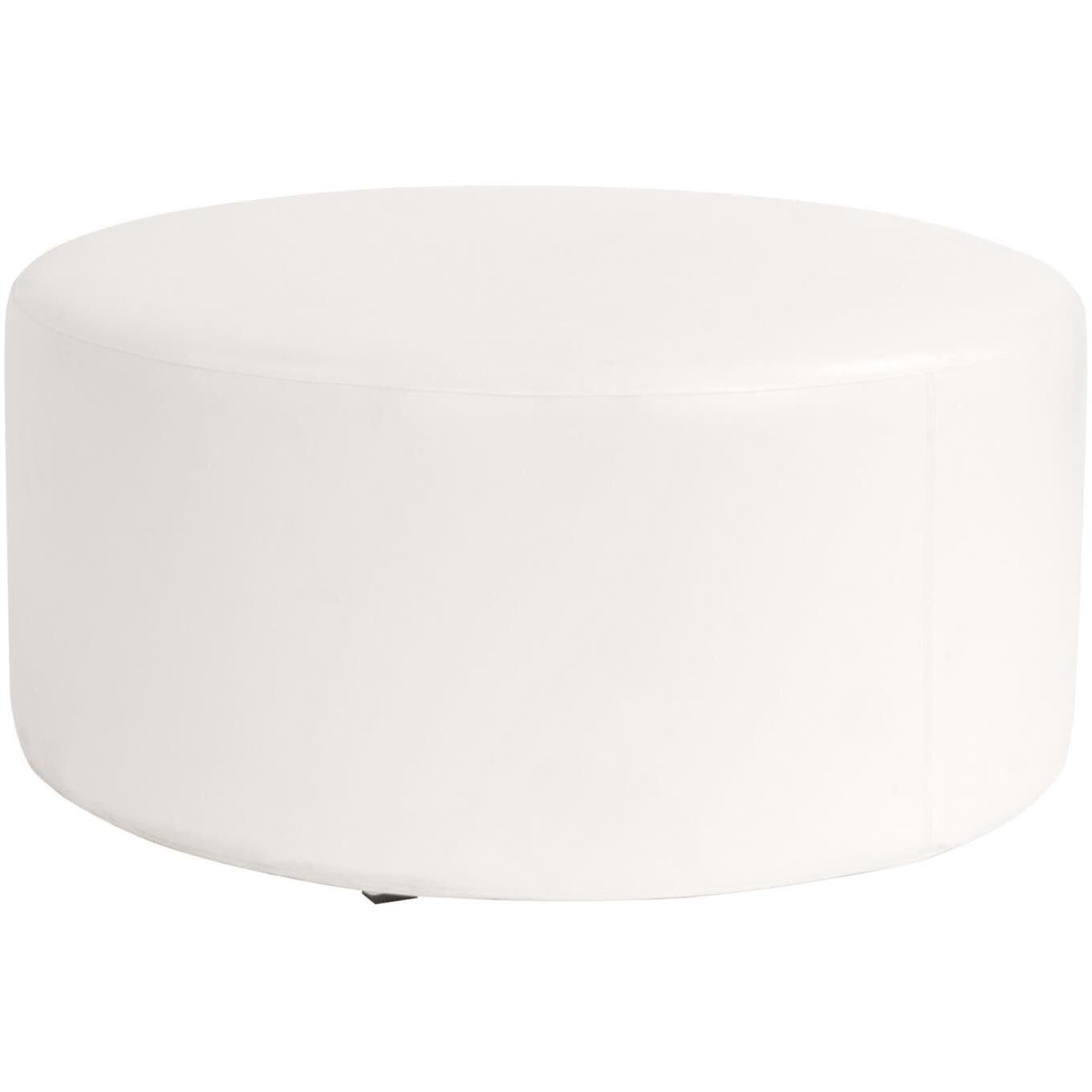 Universal 18 inch Atlantis White Outdoor Round Ottoman with Slipcover