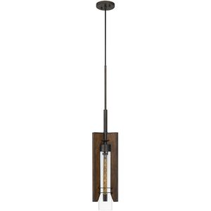Almeria 1 Light 7 inch Pine and Iron Pendant Ceiling Light