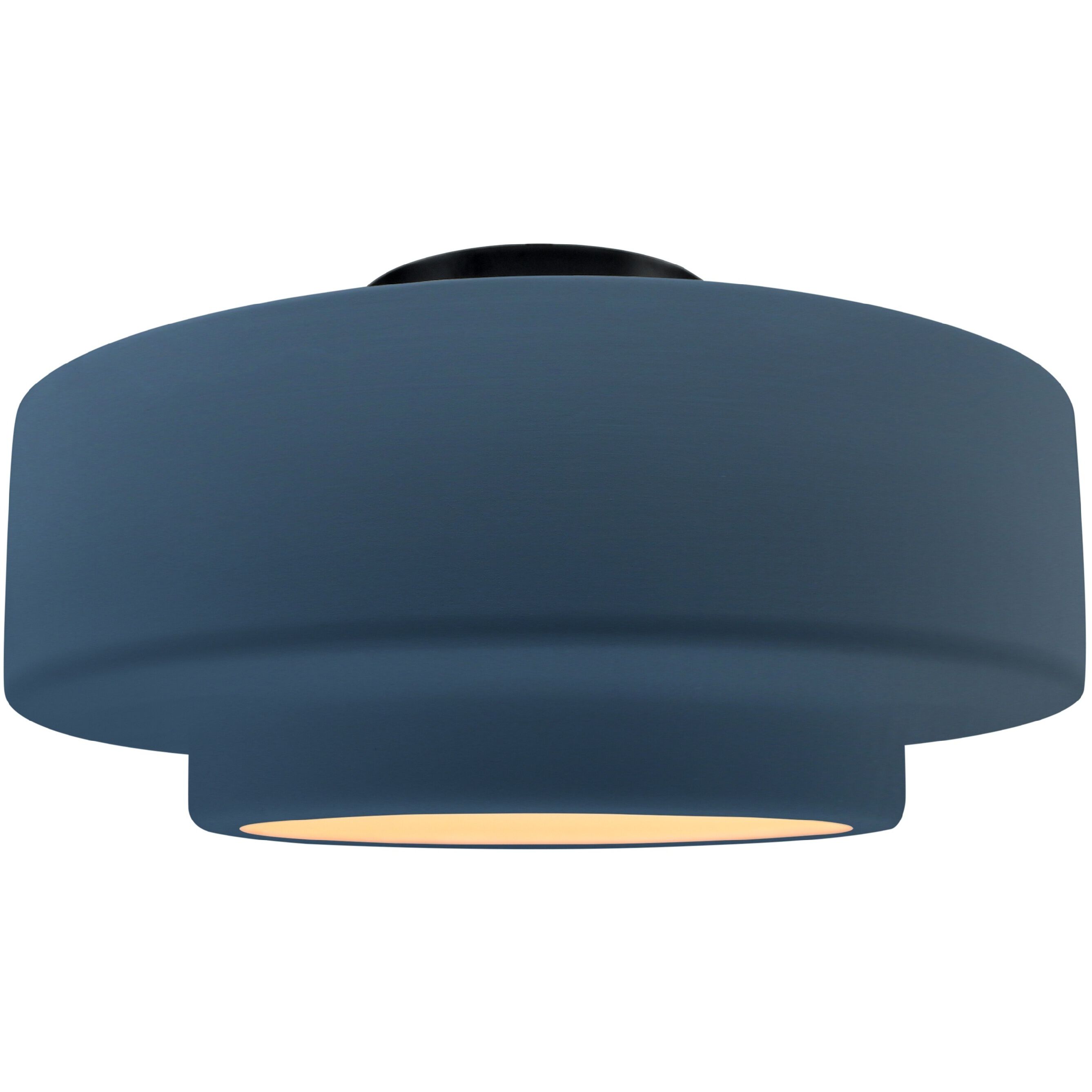 Radiance Collection - Tier 1 Light 16.5 inch Midnight Sky and Matte White and Matte Black Semi-Flush Ceiling Light in Replaceable Bulb, Midnight Sky/Matte White, 16.5W x 8H, Form+Finish+Function