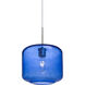 Niles 10 1 Light Satin Nickel Cord Pendant Ceiling Light in Niles Blue Bubble Glass