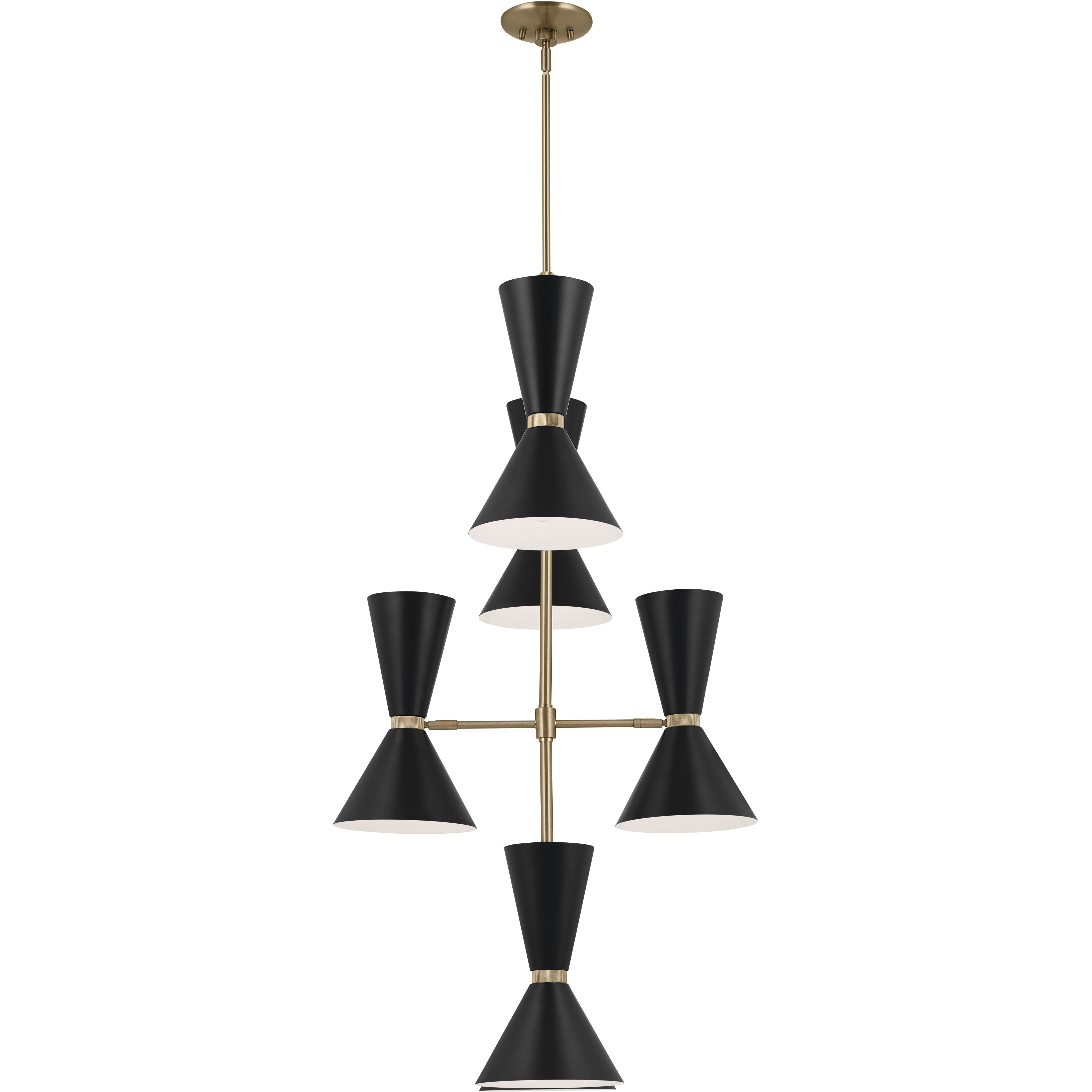 Phix LED 22.5 inch Champagne Bronze with Black Foyer Chandelier Ceiling Light