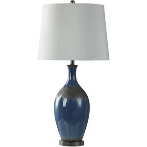 Bowie Blue 35 inch 150.00 watt Blue Glazed Table Lamp Portable Light