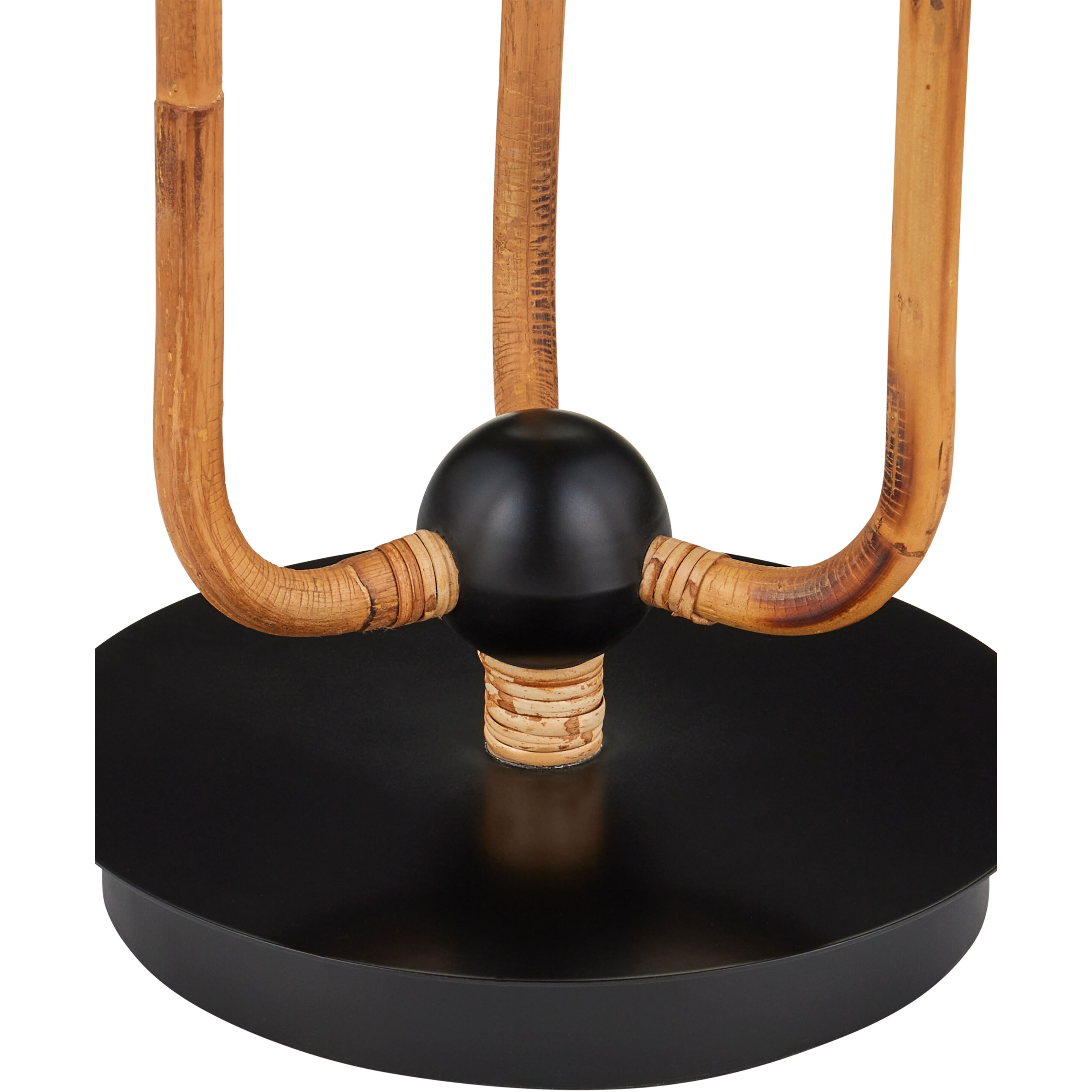 Triptych 70.5 inch 40 watt Natural Rattan/Satin Black Floor Lamp Portable Light