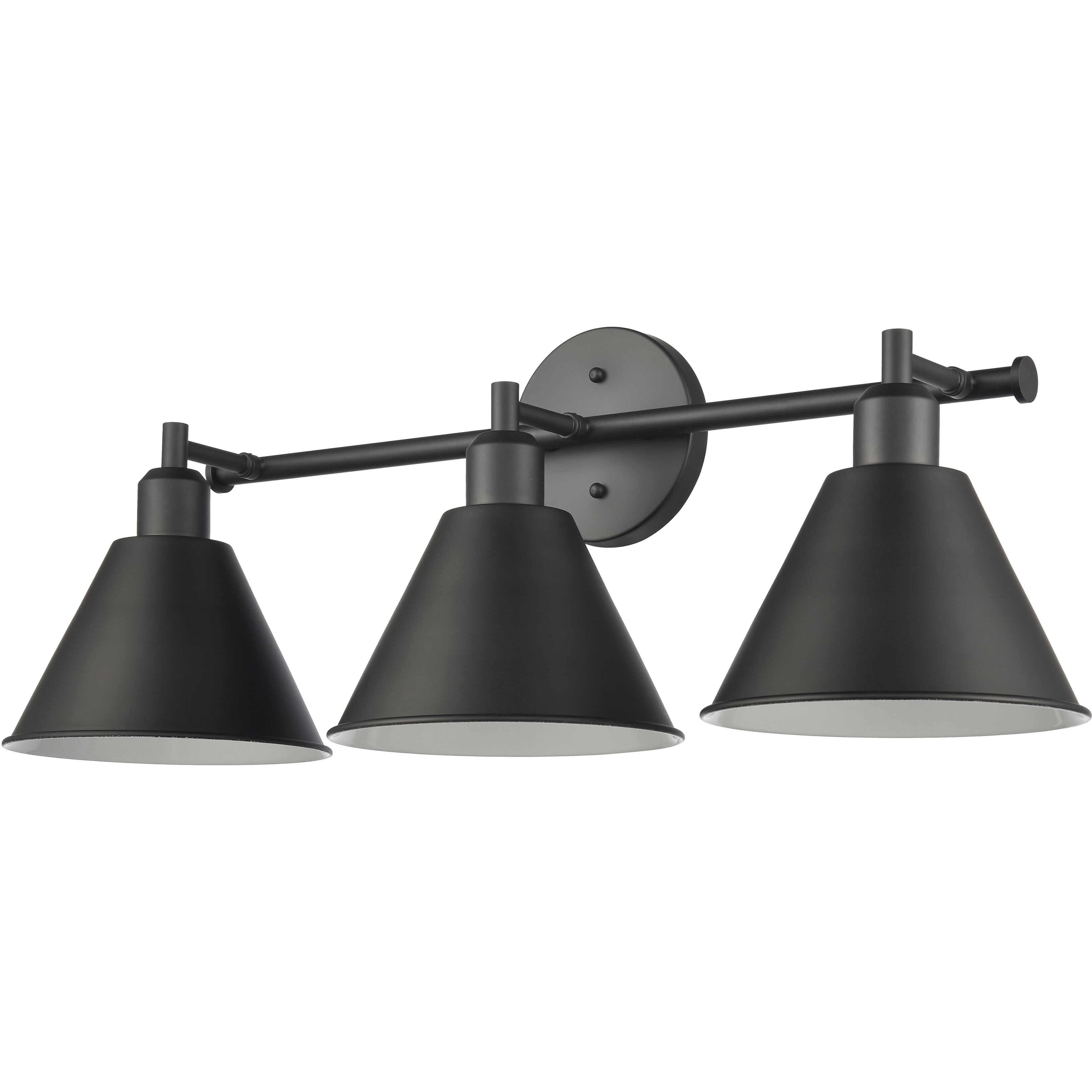 Abbington 3 Light 27.5 inch Matte Black Vanity Light Wall Light