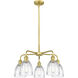 Brookfield 5 Light 23.75 inch Satin Gold Chandelier Ceiling Light in Clear