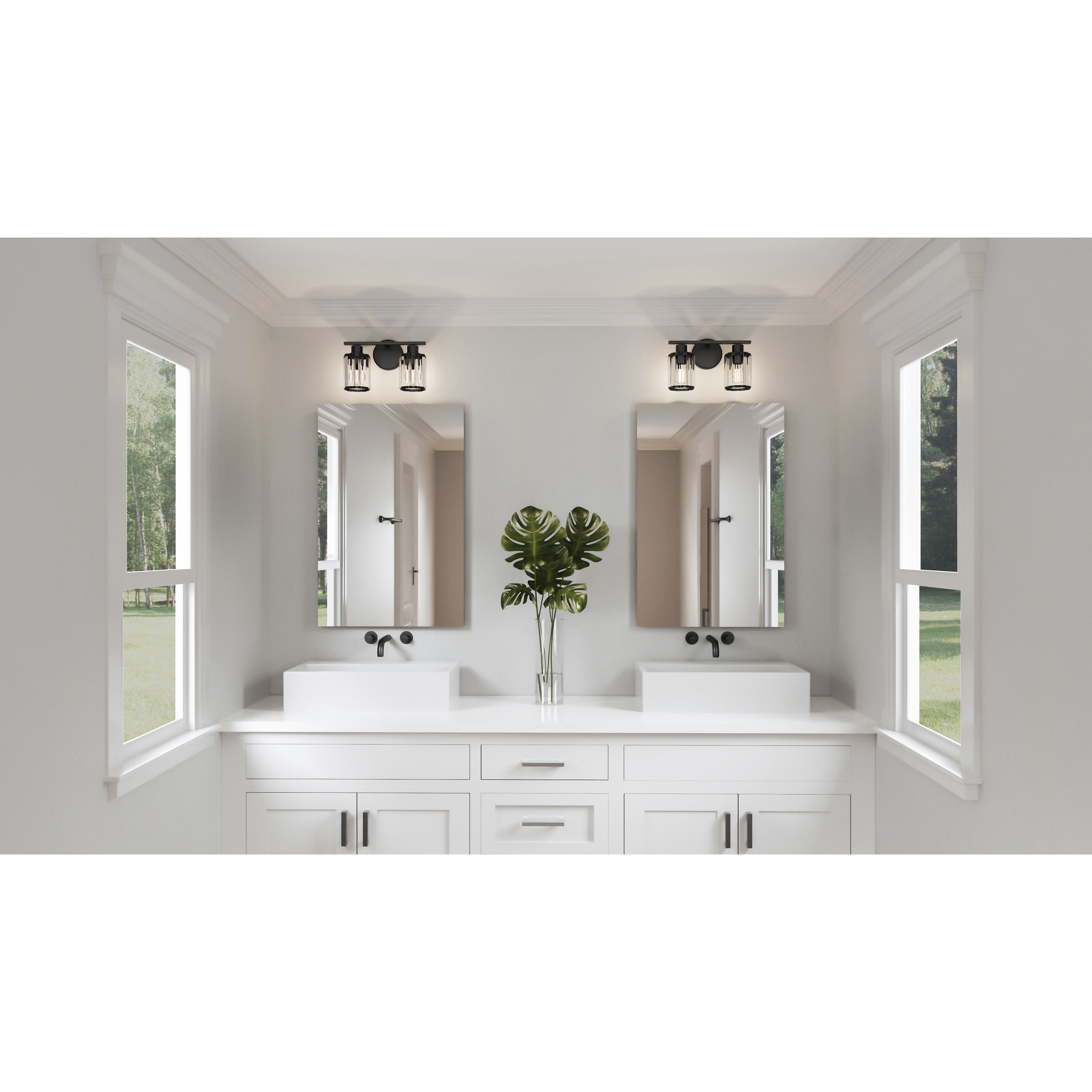 Isla 2 Light 13 inch Matte Black Bath Light Wall Light