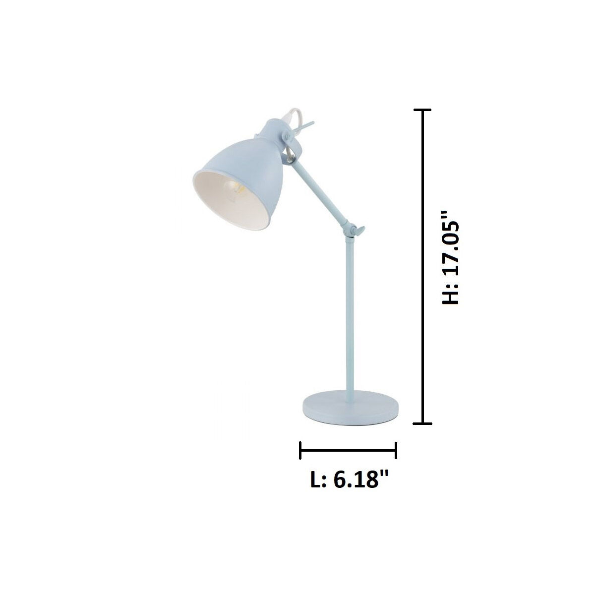 Priddy 17.05 inch 40.00 watt Pastel Light Blue Desk Lamp Portable Light