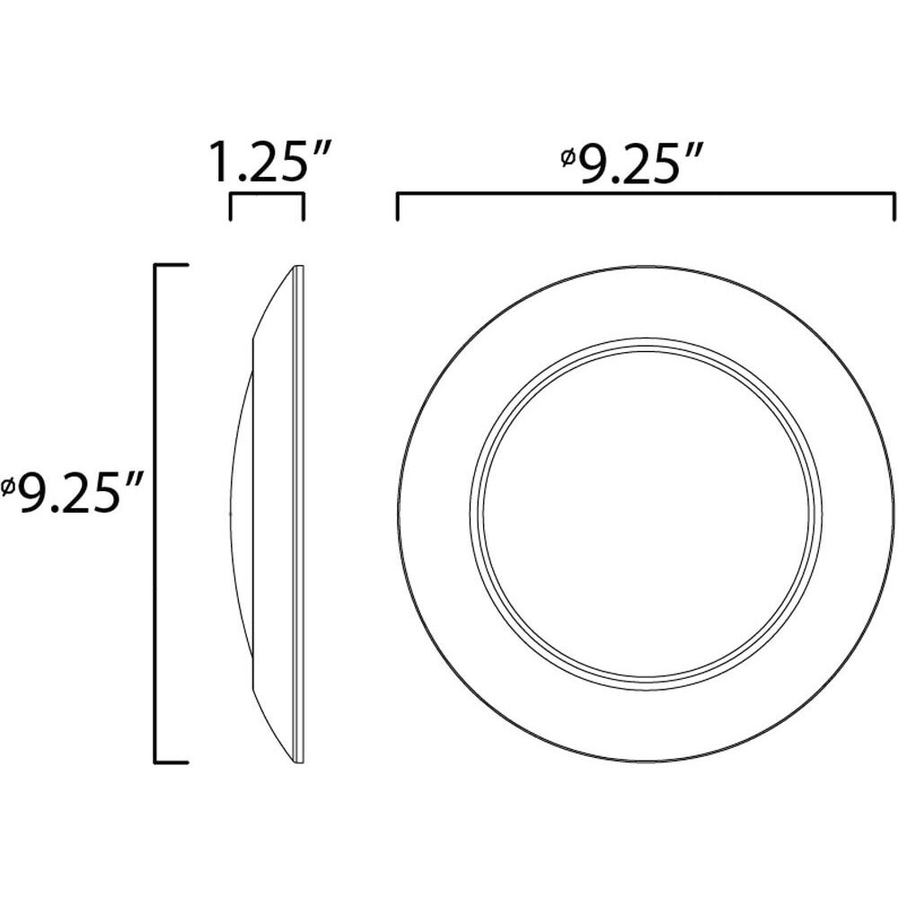 Diverse LED 9.25 inch Black Flush Mount Ceiling Light