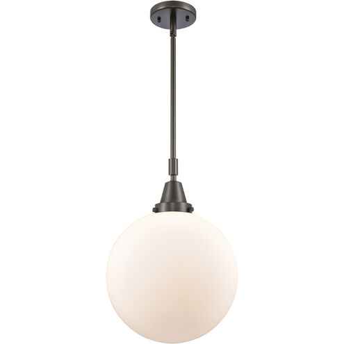 Franklin Restoration Beacon LED 12 inch Oil Rubbed Bronze Mini Pendant Ceiling Light in Matte White Glass