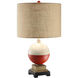 Bobber 24 inch 150 watt Red/White/Wood/Brown Table Lamp Portable Light