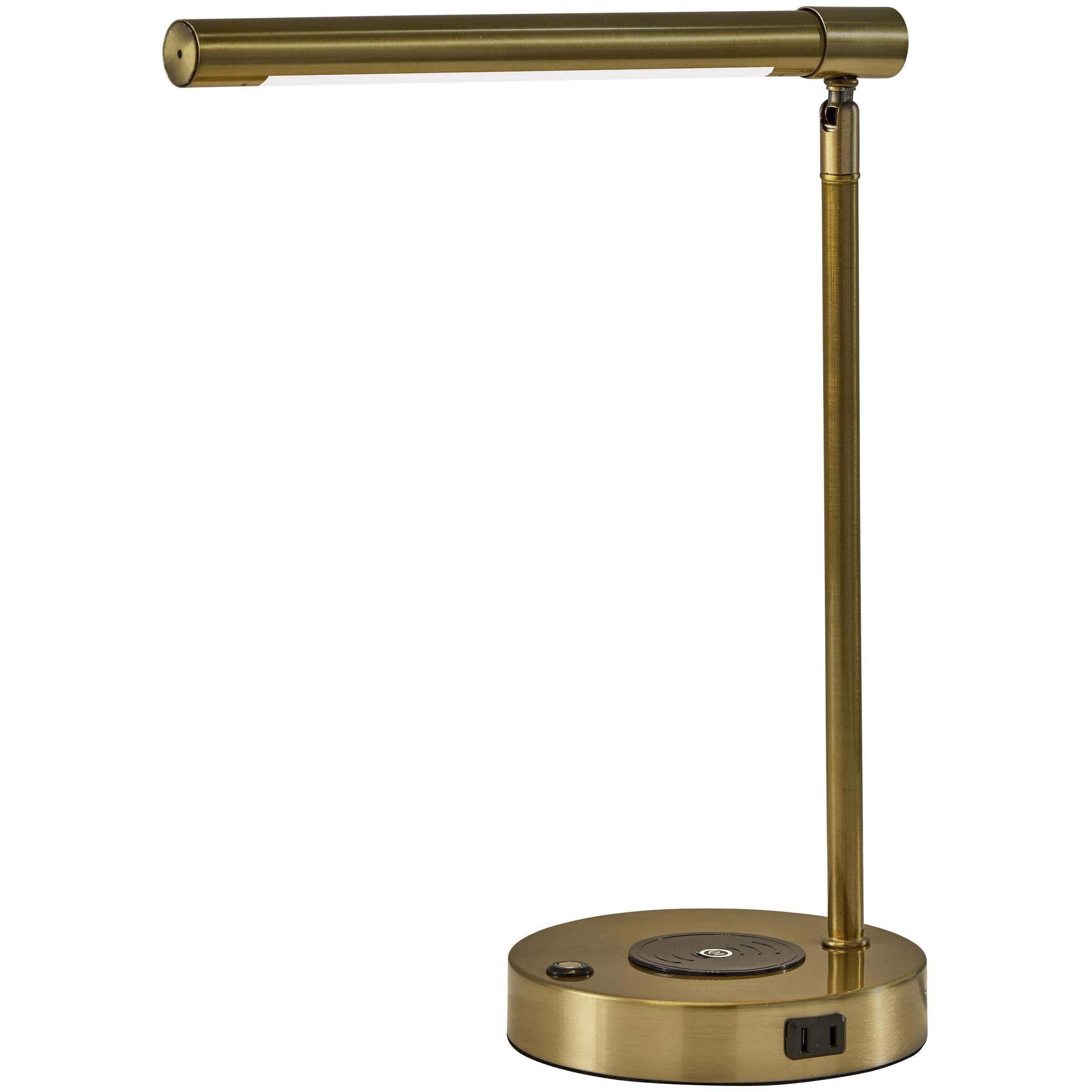 Dax 16 inch 9.00 watt Antique Brass Wireless Charging Desk Lamp Portable Light