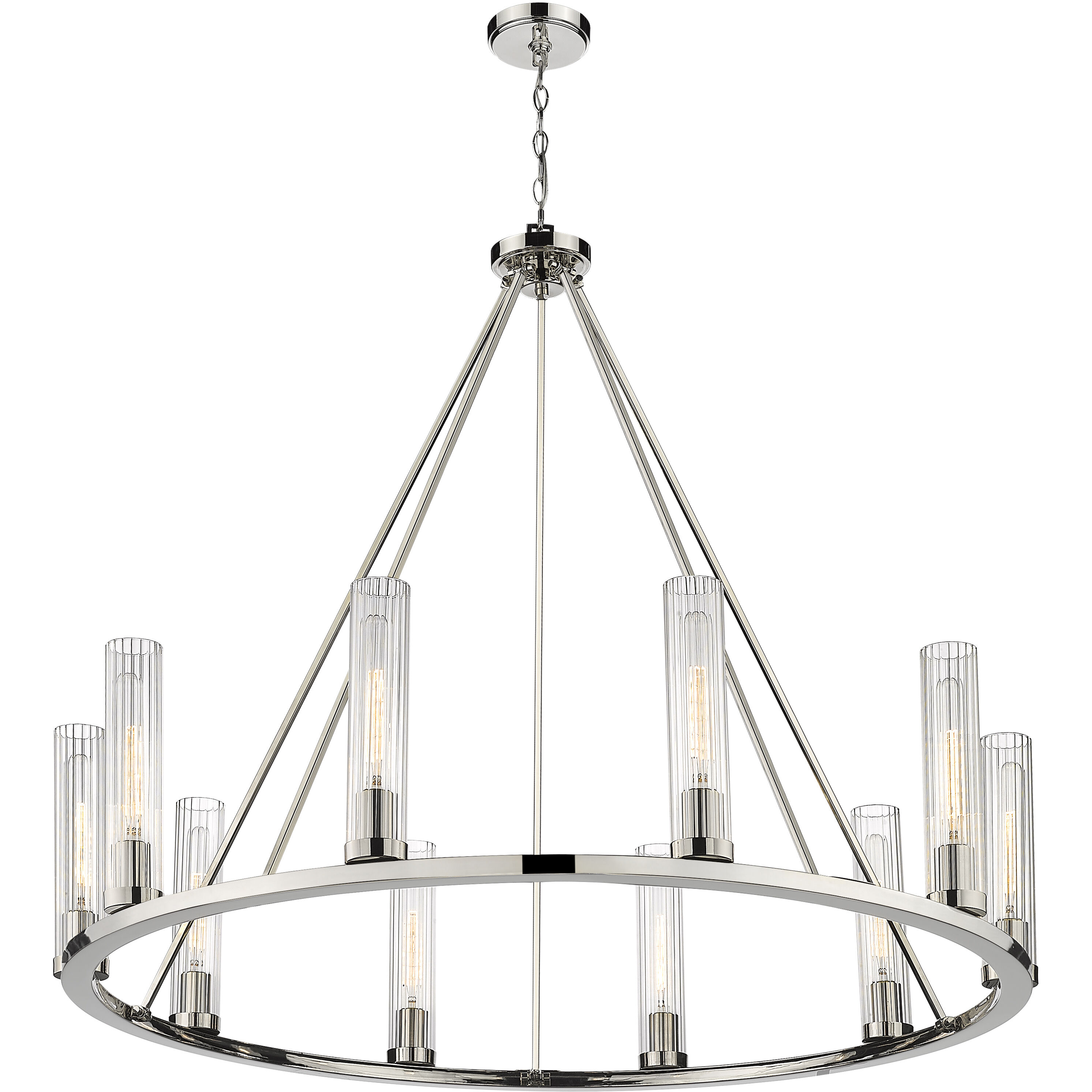 Beau 10 Light 46 inch Polished Nickel Chandelier Ceiling Light