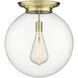 Beacon 1 Light 17.75 inch Antique Brass Flush Mount Ceiling Light