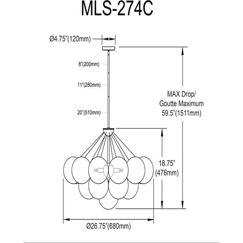 Miles LED 27 inch Polished Chrome Chandelier Ceiling Light
