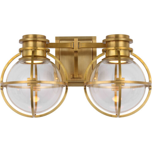 Chapman & Myers Gracie LED 14.25 inch Antique-Burnished Brass Double Bath Sconce Wall Light