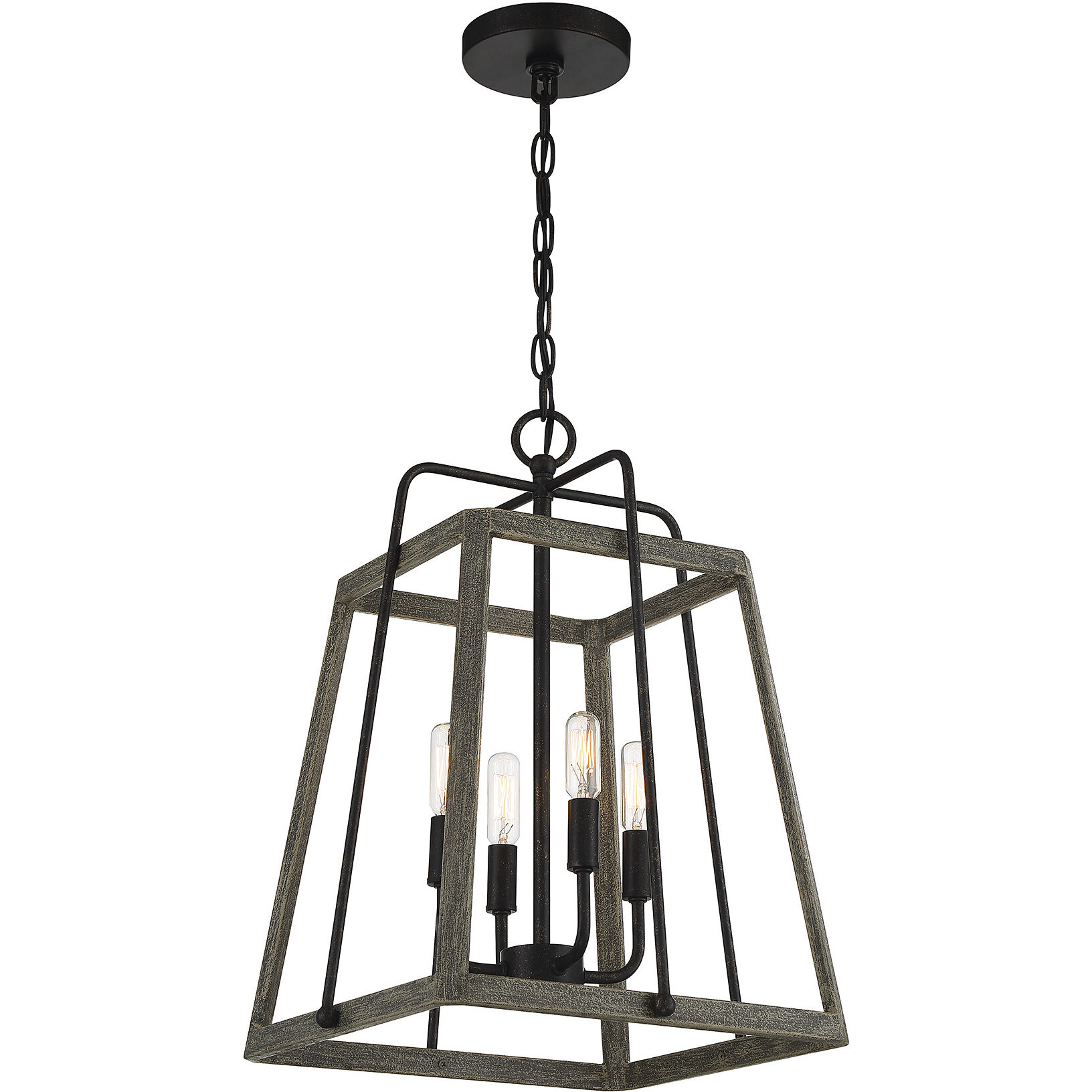 Hasting 4 Light 14 inch Noblewood with Iron Pendant Ceiling Light