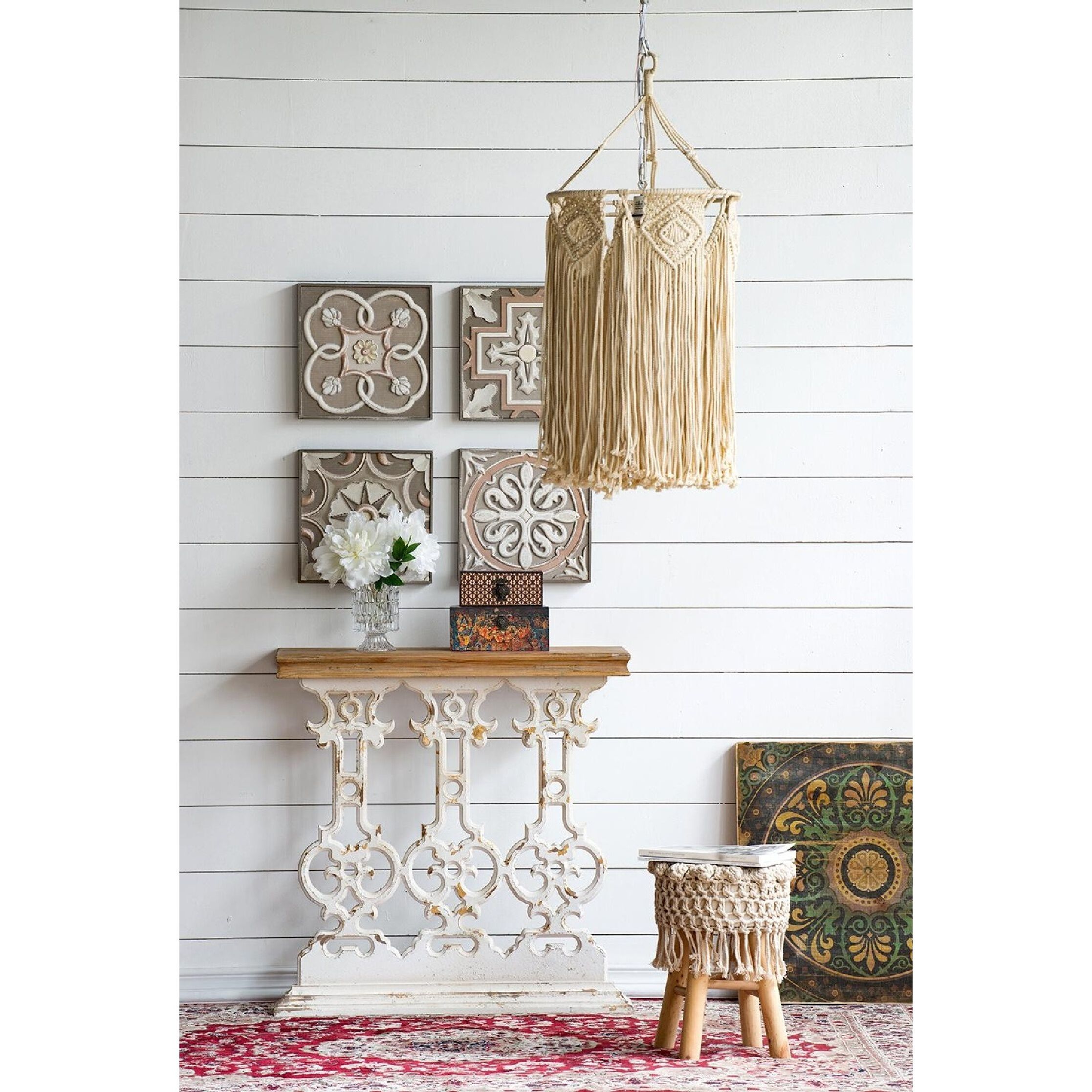 Classic 31.9 X 11.8 inch Natural/White Console Table