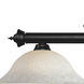 Riviera 3 Light 59 inch Matte Black Billiard Ceiling Light in White Mottle Glass, 17.95