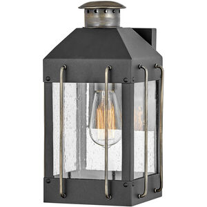 Heritage Fitzgerald LED 13 inch Textured Black with Burnished Bronze Outdoor Wall Mount Lantern