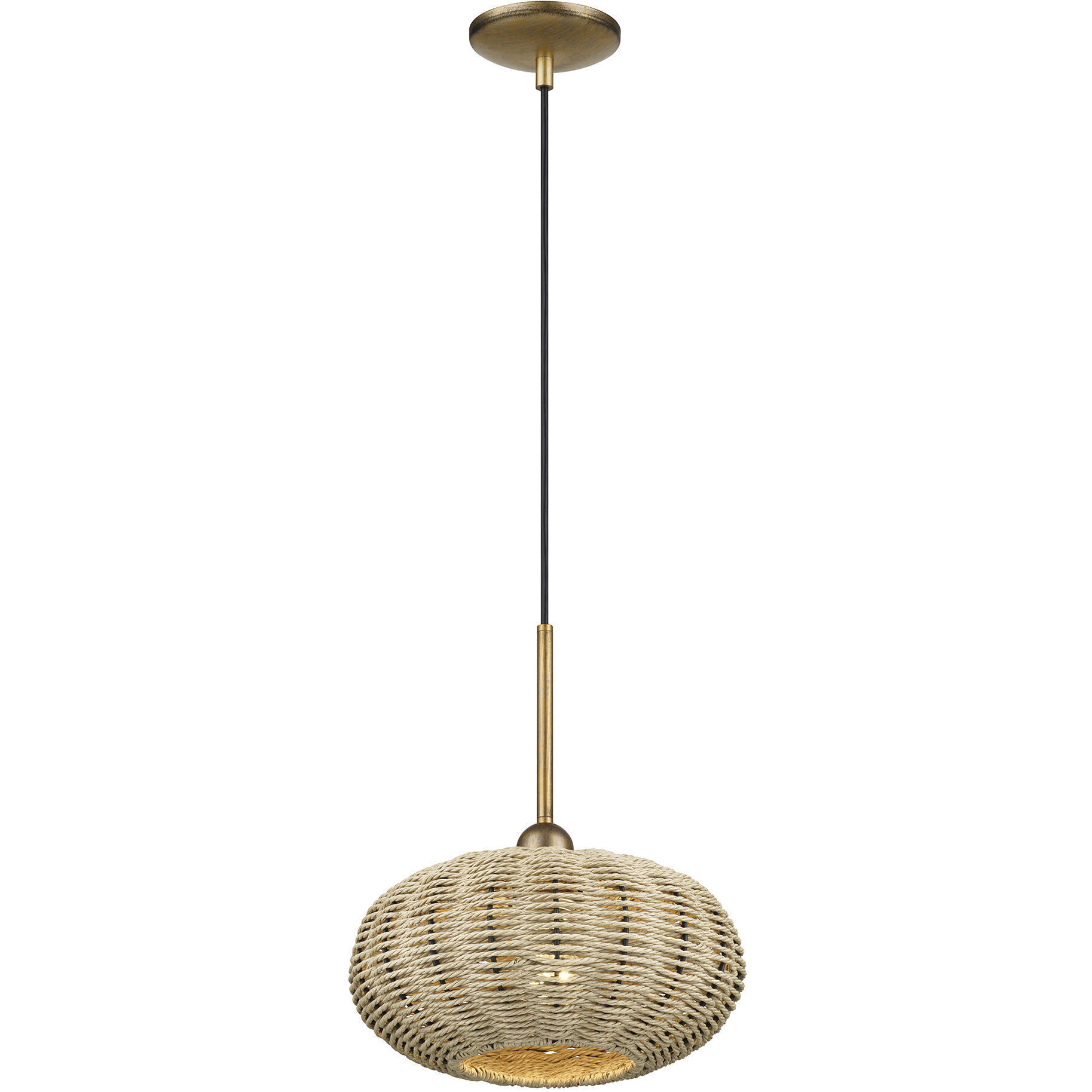 Summervine 1 Light 12 inch Antique Gold Leaf Pendant Ceiling Light