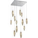 Rock Crystal LED Classic Silver Chandelier Ceiling Light, Square Multi-Port