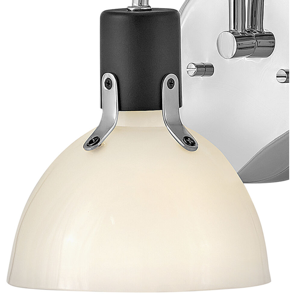 Argo 1 Light 7.25 inch Chrome with Black Vanity Light Wall Light