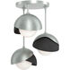 Brooklyn 3 Light 12 inch Vintage Platinum and Black Semi-Flush Ceiling Light in Vintage Platinum/Black