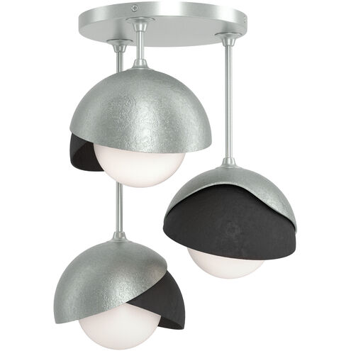 Brooklyn 3 Light 12 inch Vintage Platinum and Black Semi-Flush Ceiling Light in Vintage Platinum/Black