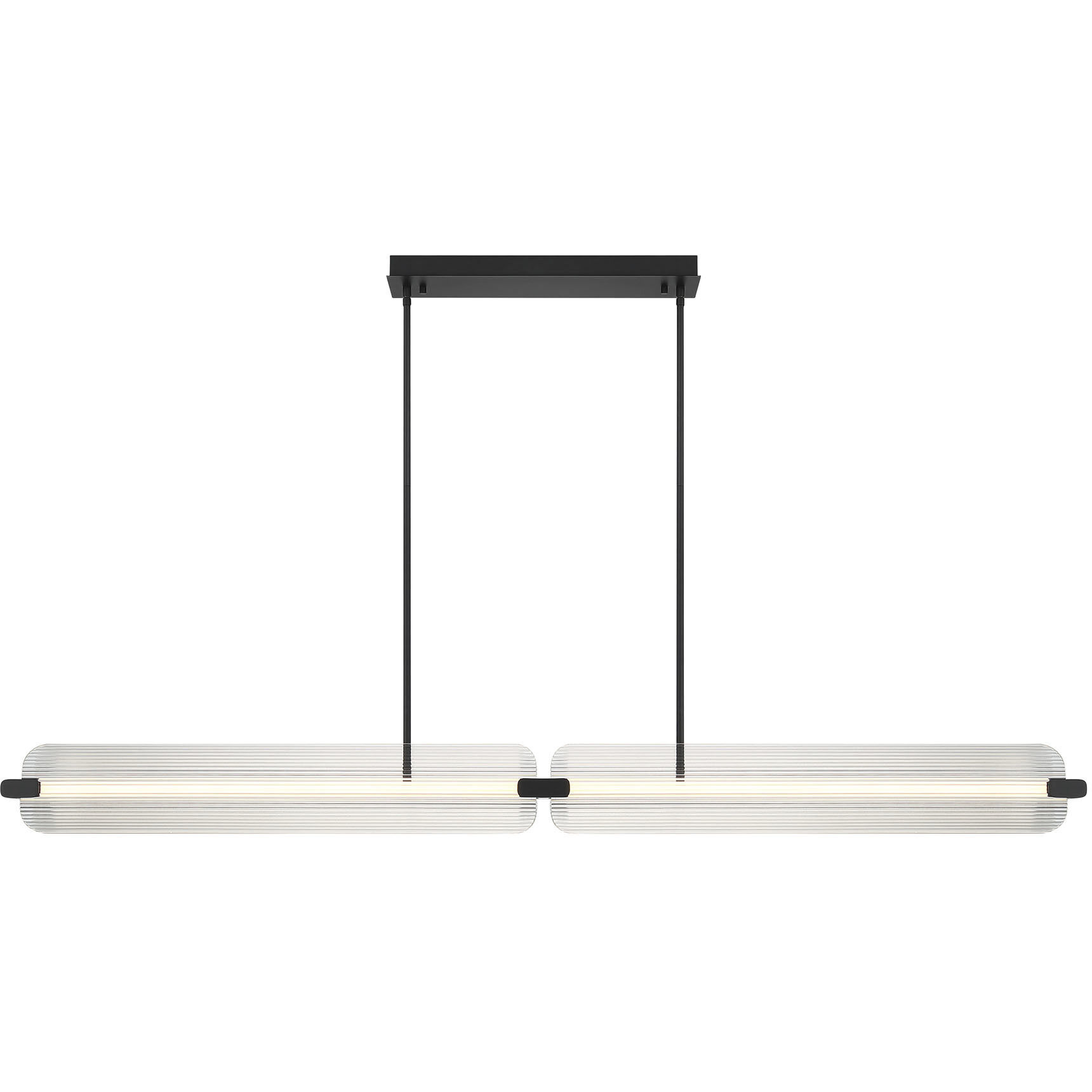 Neoness LED 67 inch Matte Black Linear Chandelier Ceiling Light in Clear