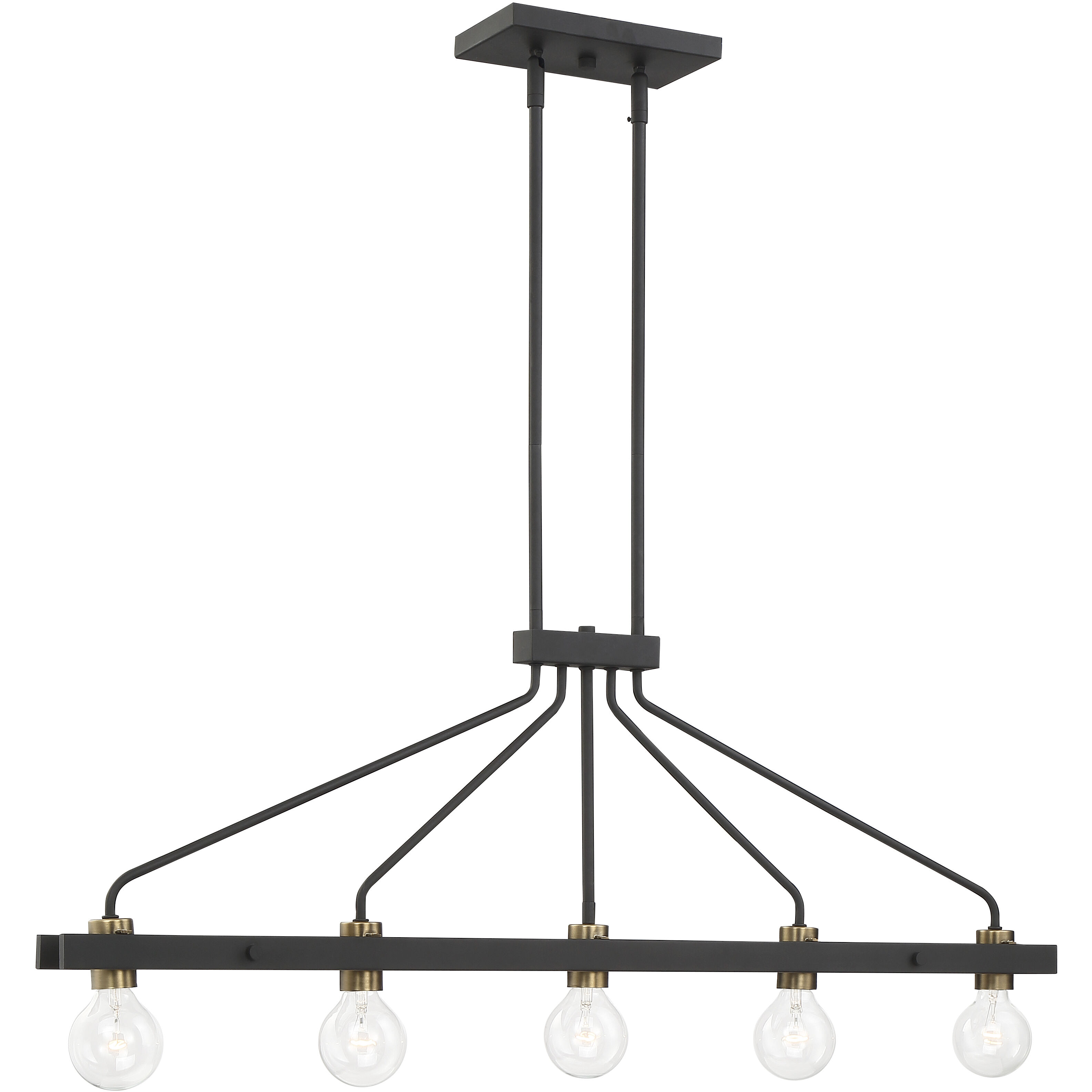 Ravella 5 Light 42 inch Black Chandelier Ceiling Light