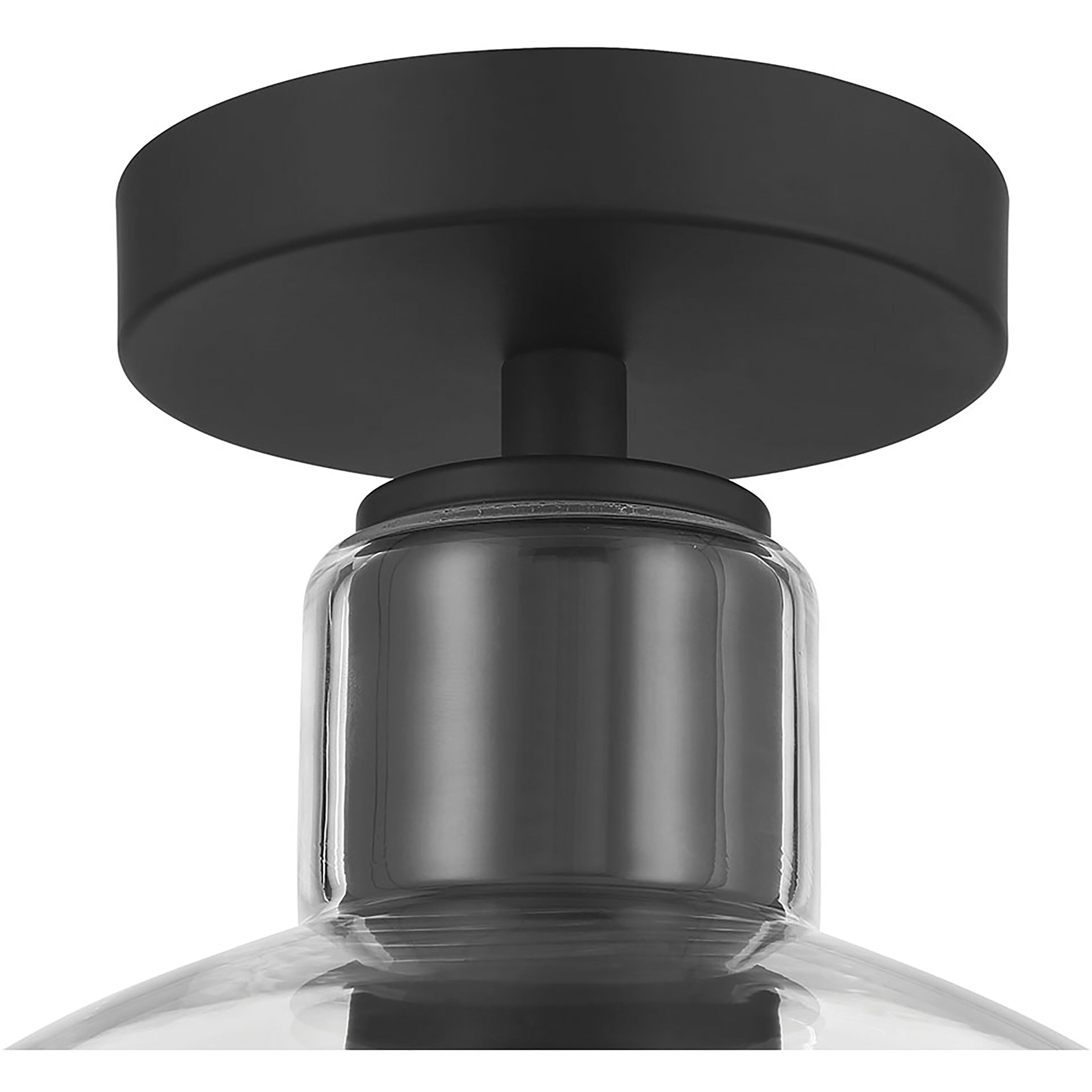 Knightsdale 1 Light 10 inch Matte Black Semi-Flush Mount Ceiling Light