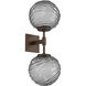 Gaia LED 20 inch Flat Bronze Double Sconce Wall Light in Smoke, 2700K LED