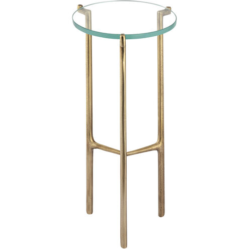 Bump Out 23 X 10 inch Aged Brass and Clear Accent Table