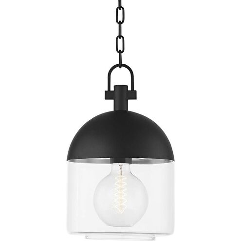 Zephyr 1 Light 10 inch Textured Black Outdoor Pendant