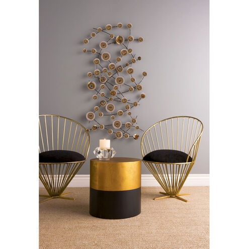 Draper 16 inch Antique Gold Leaf with Black Accent Table