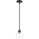 Barkley 1 Light 5.75 inch Oiled Bronze Mini Pendant Ceiling Light in Clear Seeded