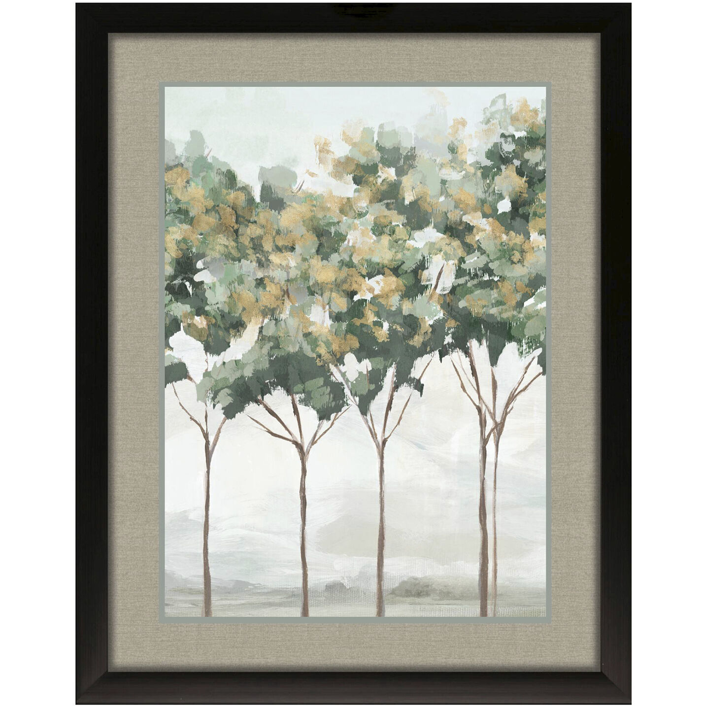 Green and Gold Trees Green and Metallic Framed Art, Propac