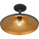 Waldorf 1 Light 14 inch Black with Brushed Nickel Finish Accents Semi-Flush Ceiling Light in Black with Brushed Nickel Accent