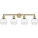 Waverly 4 Light 33 inch Brushed Brass Bath Vanity Light Wall Light