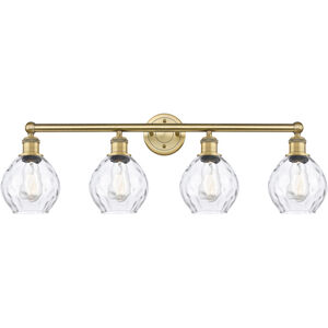 Waverly 4 Light 33 inch Brushed Brass and Clear Bath Vanity Light Wall Light