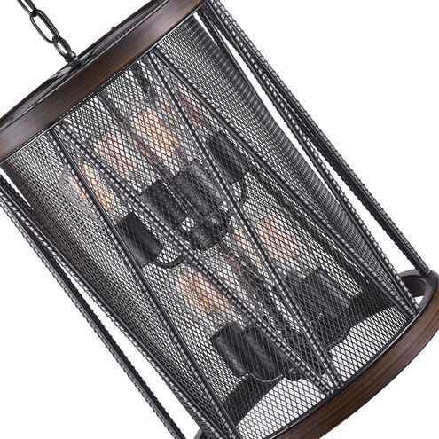 Parsh 8 Light 16 inch Pewter Drum Shade Chandelier Ceiling Light