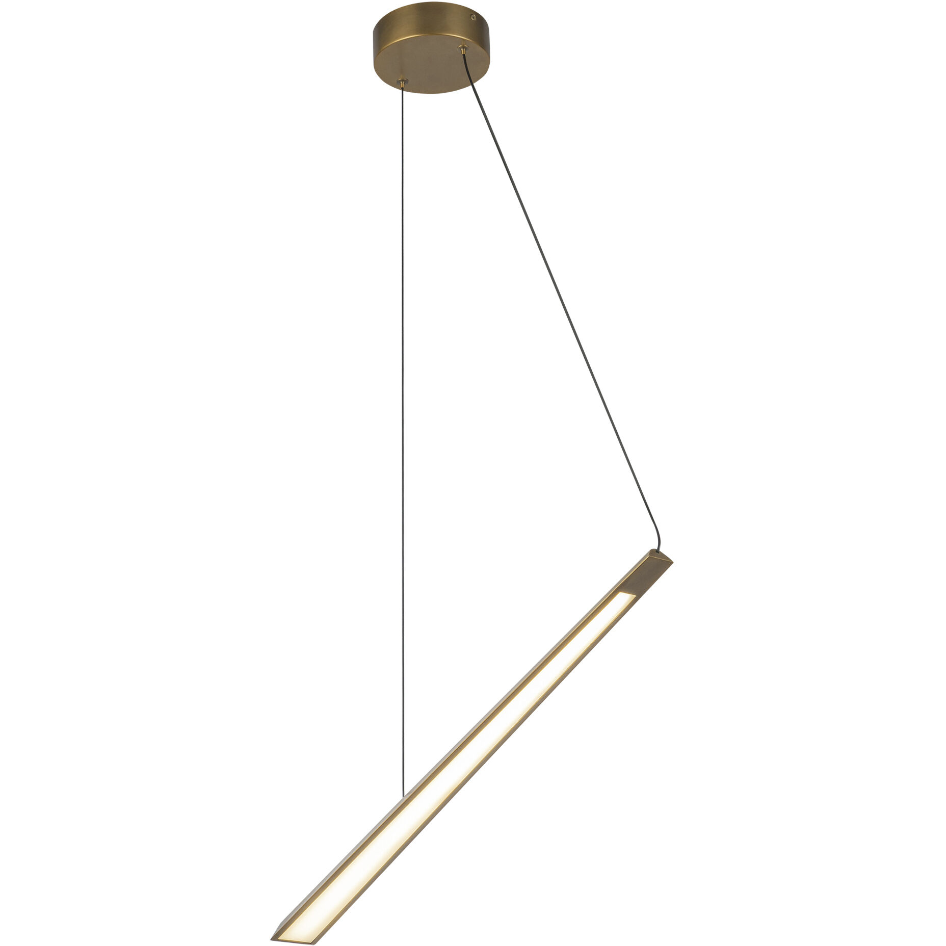 Lex LED 24.13 inch Vintage Brass Linear Pendant Ceiling Light