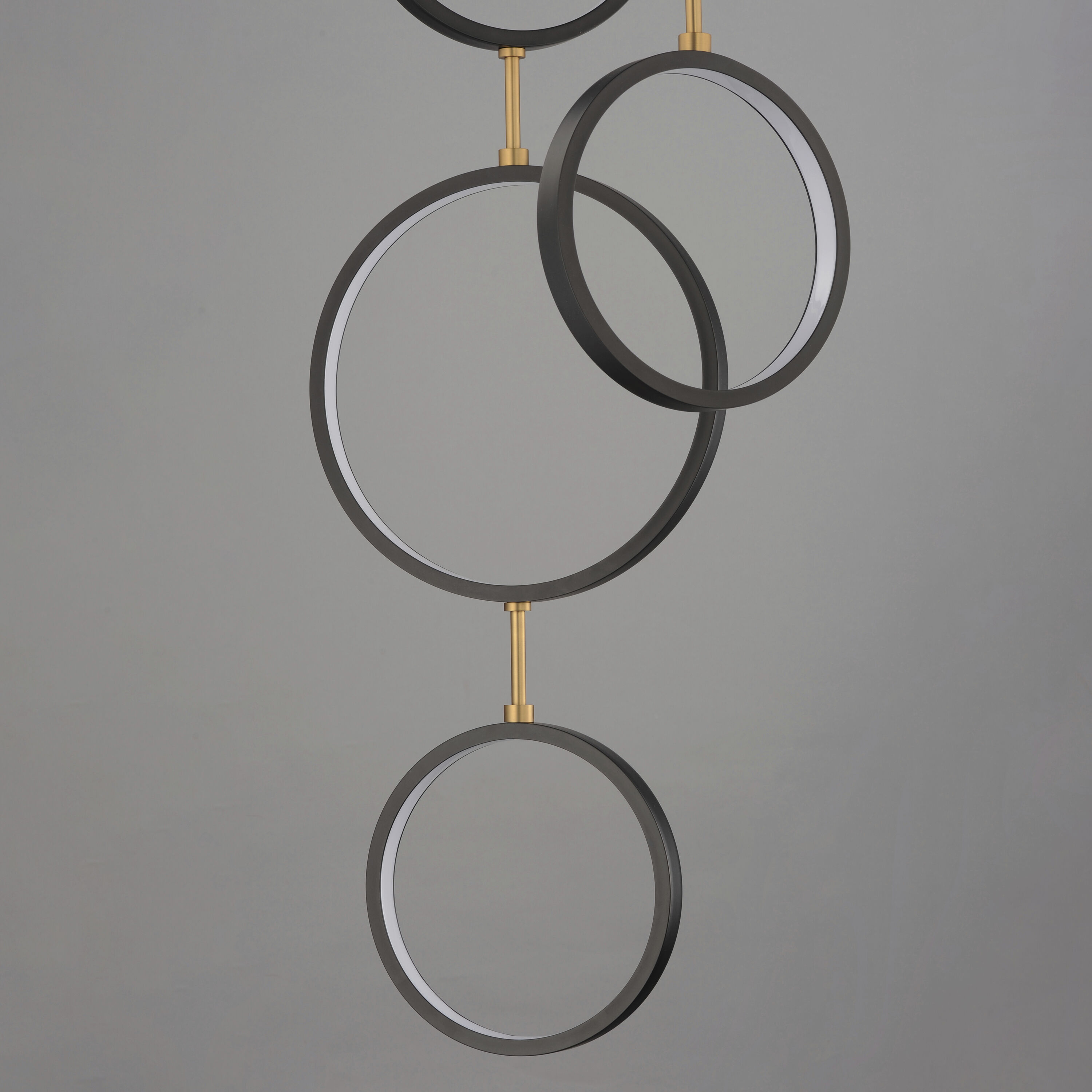 Hoopla LED 25 inch Black and Gold Single Pendant Ceiling Light in Black/Gold