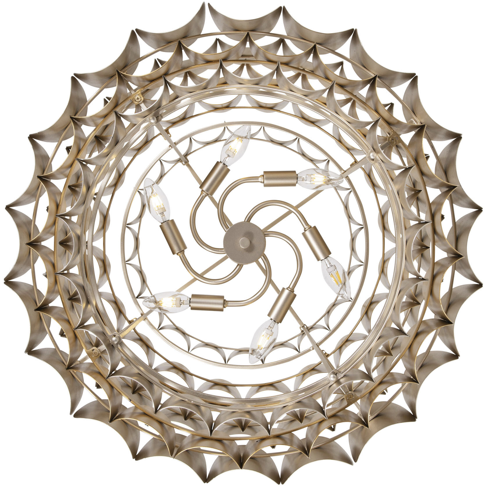 Swoon 6 Light 26.5 inch Antique Gold/Gold Dust Pendant Ceiling Light, Smithsonian Collaboration