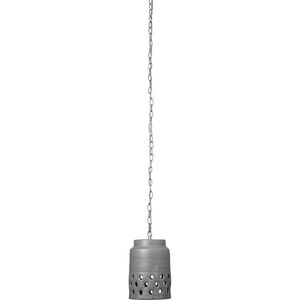 Perforated 1 Light 8.5 inch Grey Pendant Ceiling Light, Tapered
