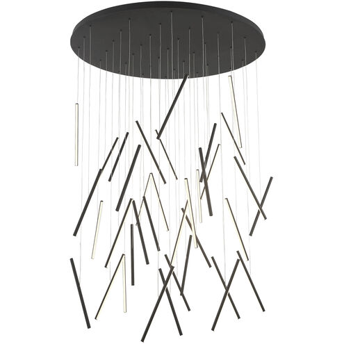 Chute LED 50 inch Black with White Multi Pendant Ceiling Light
