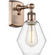 Ballston Cindyrella 1 Light 6 inch Antique Copper Sconce Wall Light in Incandescent, Clear Glass